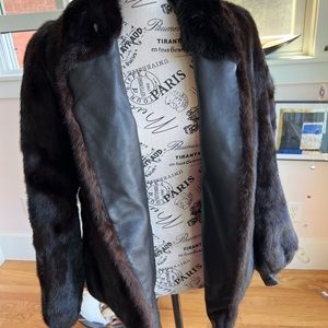 Reversible Mink and leather car coat